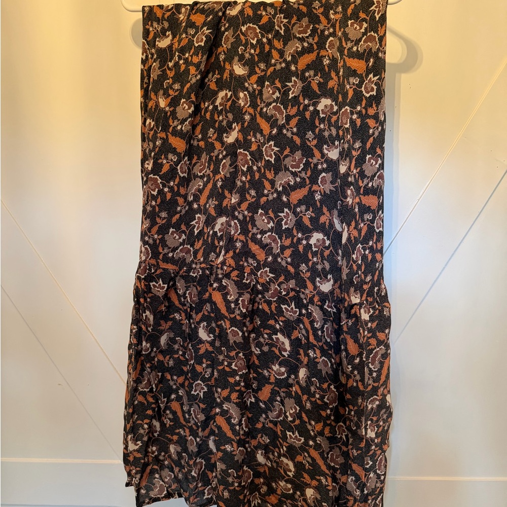 Able Black and Brown Floral Maxi Skirt